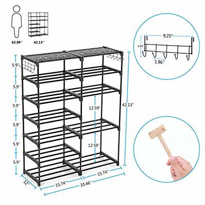Tribesigns 7 Tiers Shoe Rack Shoe Shelf Shoe Storage Organizer with Side  Hooks for Entryway, 24-30 Pairs Metal Shoe Rack Taller Shoes Boots Organizer  - Yahoo Shopping