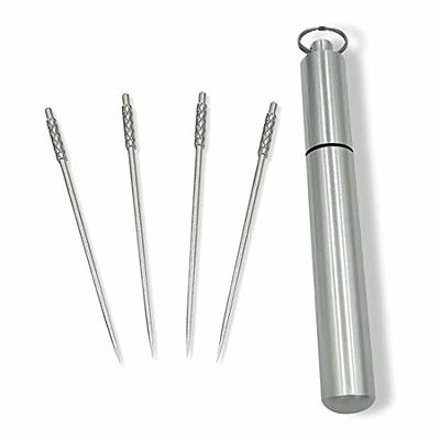  4 Pieces Portable Metal Toothpick Holders, Aluminum