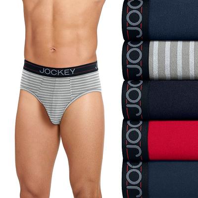 Men's Jockey® 5-Pack Cotton Blend Brief, Size: Large, Dark Red