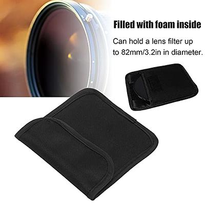 JJC Lens Filter Pouch Case for Circular Filter Up to 82mm (37mm 40.5mm 49mm 52mm 55mm 58mm 62mm 67mm 72mm 77mm), 3-Pocket Lens Filter Wallet Storage