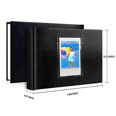 64 Pocket 2x3 Photo Album with Writing Space, Front Window, Compatible with  Fujifilm Instax Mini 12 11 9 8 7+ 40,Kodak Zink, HP Sprocket Camera(Brown)
