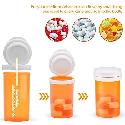 100Pcs Empty Medical Plastic Bottles with Lids Portable Pill