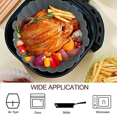 2-Pack Air Fryer Silicone Liners 8.5Inch for 5 to 8 QT Reusable Air Fryer  Pot Round Air Fryer Silicone Baking Tray