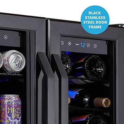 Newair 24 Bottle Wine Cooler Refrigerator, French Door Dual