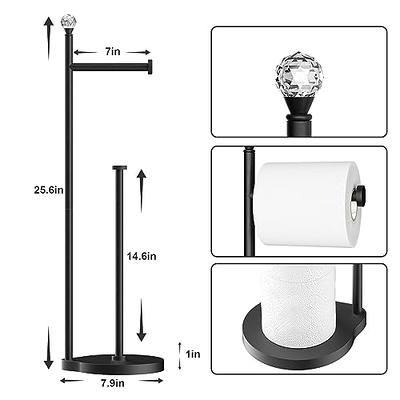 KASUNTO Toilet Paper Holder for Bathroom, Heavy Weighted Metal Free  Standing Toilet Paper Storage with Crystal Ball, Toilet Paper Stand for  Bathroom Accessories, Matte Black [Holds MEGA Rolls] - Yahoo Shopping