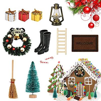 17pcs/set Wooden Elf Door Christmas Ornaments Mini Christmas Snowman  Christmas Tree Miniature Scene Props Accessories Suitable For Dollhouse,  Home Decoration, DIY Scene Accessories, Office Toys 17pcs/set Wooden Elf  Door Christmas Ornaments Mini