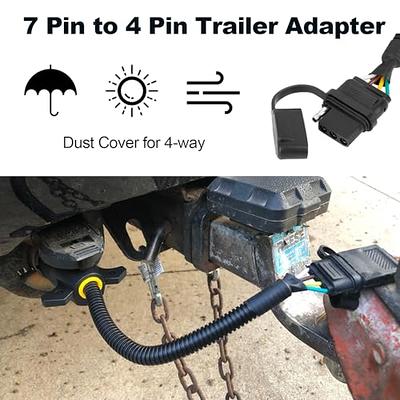  CXTM 7-Way Trailer Extension Cord Wire Cable, 1 Feet 7 Way Trailer  Extension Cable, Wiring Harness 7 Prong Tow Wiring Connector Cord 7 Blade  Trailer Wiring Connector Cord Wire