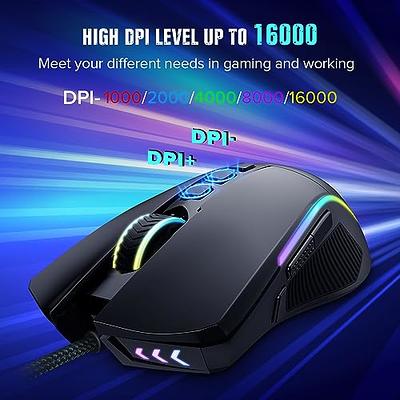 RisoPhy Wireless Gaming Mouse,Tri-Mode 2.4G/USB-C/Bluetooth Mouse Up to  10000DPI,Chroma RGB Backlit,Ergonomic Mouse with 8 Programmable