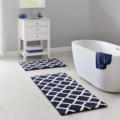 Lucky Brand Bath Rugs & Mats Navy - Navy Stripe Large Harden Washable Bath  Rug - Yahoo Shopping