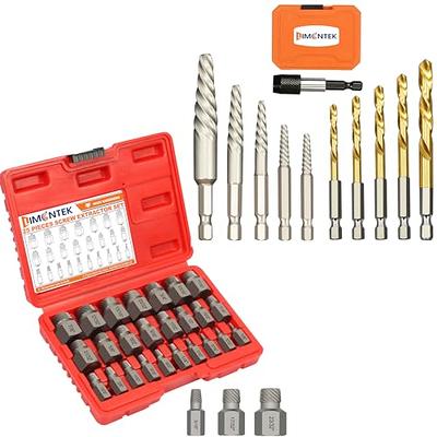 Kigauru 6Pcs Damaged Screw Extractor Set Steel Screw Remover 1/4 Inch Hex  Shank Fine Thread Bad Screw Stud Remover Easy Out Stripped Screw Extractor  Kit with 60mm Length Magnetic Extension Bit 