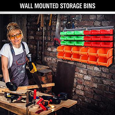 SWANLAKE 30PCS Wall Mounted Storage Bins, Plastic Garage Rack,Screw Storage,Tool  Organizers. - Yahoo Shopping