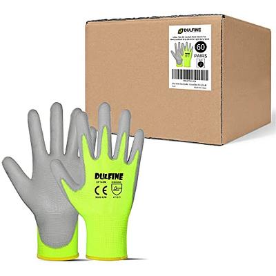 DULFINE Ultra-Thin PU Coated Work Gloves-12 Pairs,Excellent Grip,Nylon  Shell Black Polyurethane Coated