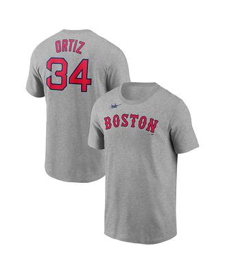 Men's Nike David Ortiz Heather Gray Boston Red Sox Name and Number