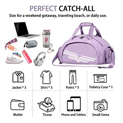 30L Gym Bag Womens Mens with Shoes Compartment and Wet Pocket,Travel Duffel  Bag for Women for Plane,Sport Gym Tote Bags Swimming Yoga,Waterproof  Weekend Overnight Bag Carry on Bag Hospital Holdalls 