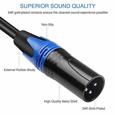 SiYear XLR 3 Pin Male to Double 6.35mm 1/4 TS Male Y Splitter Cable, Dual  Mono Male (1/4 inch) 6.35mm to XLR Male Plug Stereo Microphone