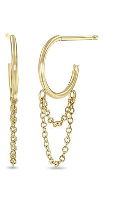 Zoë Chicco Chain Drop Threader Earrings 14K Yellow Gold