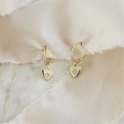 Dainty Heart Hoop Earrings