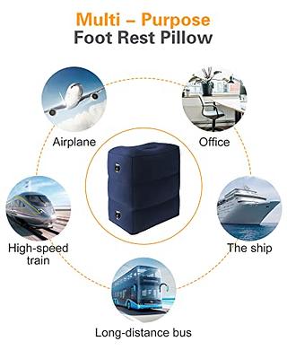 Sunany Inflatable Foot Rest Pillow for Travel, Kids/Adults Airplane Travel  Pillow-Adjustable Height Cushions,for Kids to Sleep While