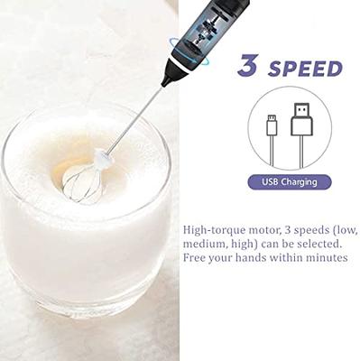 Milk Frother Handheld USB Rechargeable Electric Foam Maker for