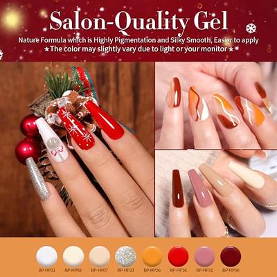 Nude Pink - 9Pcs 6 Colors Gel Nail Polish Kit