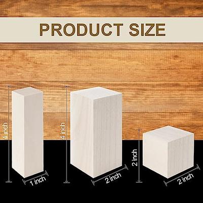 8 Pack Unfinished Basswood Carving Blocks Kit, 4 x 2 x 2 inch Unfinished Bass Wood Whittling Soft Wood Carving Block Set for Kids Adults Wood