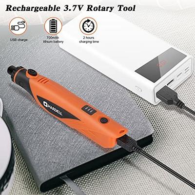 Mini Cordless Rotary Tool, 5 Speed 3.7V Rechargeable Electric Rotary Tool  Kit with Accessories, USB Mini Electric Grinder Set with LED Light for
