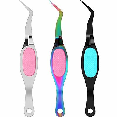 3 Pieces Crossing Locking Curved Craft Tweezers Pointed Tip Tweezers  Stainless Steel Soft-Grip Tweezers Curved Fine Tip Tweezer for DIY Crafts  (Rainbow and Pink, Silver and Pink, Black and Blue) - Yahoo