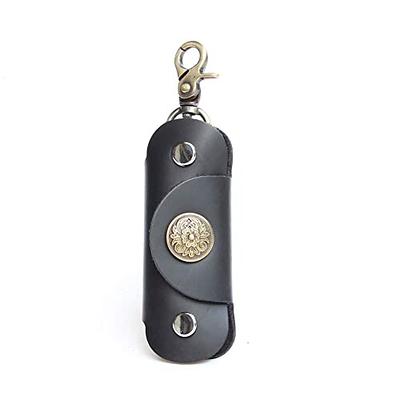 Upgraded Minimalist Leather Key Case Securely Prevents Falling Off Key  Holder Key Organizer Black - Yahoo Shopping