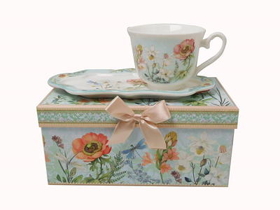 YOLIFE Flowering Shrubs Ceramic Tea Pot, Ivory Vintage Floral Teapot Gift  for Women, 29 OZ/ 3 Cup