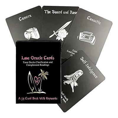 Han Yu Bowen Cartes de tarot d'amour pour débutants, cartes de tarot à  double flamme, cartes Oracle avec significations sur eux âme sœur à  relations romantiques (noir (7 x 12 cm) 
