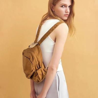 Small Womens Canvas Backpack Purse Bag Unisex Style – LeatherNeo