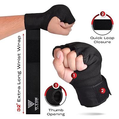  RDX Gel Boxing Hand Wraps Inner Gloves Men Women, Quick 75cm  Long Wrist Straps, Elasticated Padded Fist Under Mitts Protection, Muay  Thai MMA Kickboxing Martial Arts Punching Training Bandages 
