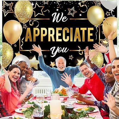 We Appreciate You Banner Backdrop, Employee Appreciation Decorations, Thank  You for All You Do Banner, Veterans Teacher Doctor Nurse Staff Appreciation  Party Decorations - Yahoo Shopping