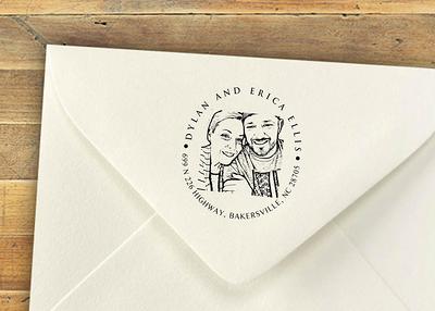 Custom Rubber Stamp, Self Inking Photo Personalized Return Address Picture  Save The Date Wedding - Yahoo Shopping