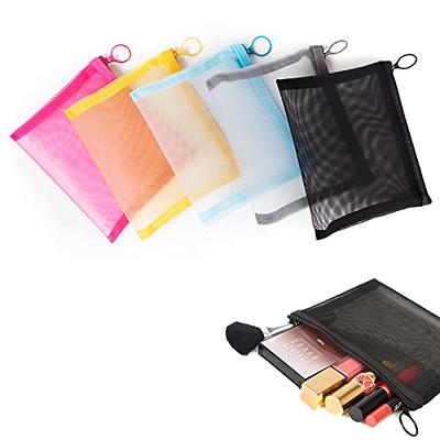 Adorila 6 Pack Mini Mesh Makeup Bags, Heart Print Zipper Mesh Storage Pouch,  Travel Cosmetic Accessories Organizer for Women (Black, Beige, Pink) -  Yahoo Shopping