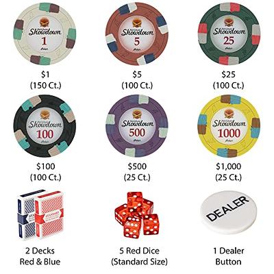 MBGBrybelly Showdown Poker Chip Set Aluminum Carry Case - Casino Clay  Composite 13-Gram Quality Poker Chips - with Dice, Playing Cards -  Heavy-Duty Protection - Locking Portable Case (500 ct.) - Yahoo Shopping