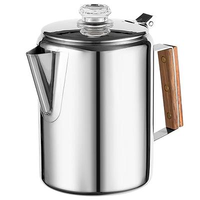  Eurolux Percolator Coffee Maker Pot - 9 Cups, Durable  Stainless Steel Material, Brew Coffee On Fire, Grill or Stovetop, No  Electricity, No Bad Plastic Taste