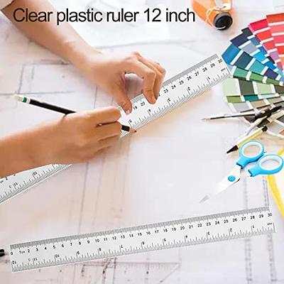 YYJ HOME Clear Plastic Ruler, Metric Ruler, Ruler 12 inch