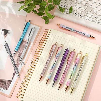 6pcs Pastel Motivational Inspirational Encouraging Pen Set - Retractable  Happy Positive Pens, Black Ink, Easy Clip, Rubber Finished Ball Pens -  Colorful & Cute Pens for Journaling, Writing Supplies