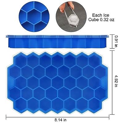 Reusable 14 Grids Silicone Ice Cube Trays with Lid Easy-Release