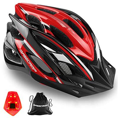 ILM Adult Bike Helmet with USB Rechargeable LED Front and Back Light  Mountain&Road Bicycle Helmets for Men Women Removable Goggle Cycling Helmet  for