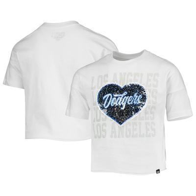Girls Youth New Era White Los Angeles Dodgers Flip Sequin Heart Crop Top -  Yahoo Shopping