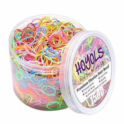 Akoada 1000 Rainbow Rubber Soft Elastic Bands, Premium Small Tiny Rubber Bands for Kids Hair, Braids Hair, Wedding Hairstyle, H02