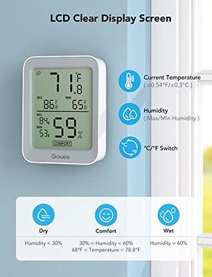 Bundle-4 Items: Govee Hygrometer Thermometer 4 Pack, Humidity Temperature  Gauge with App Alert, Mini Bluetooth Digital Thermometer Humidity Sensor