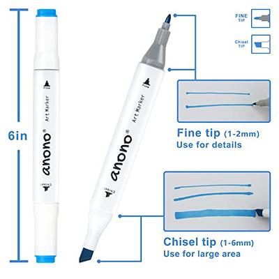 anono 60 Colors Alcohol Marker Dual Tip Marker Permanent Marker Set Artist  Markers with Carry Bag for Kids Adults Coloring Drawing, White Penholder -  Yahoo Shopping