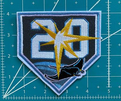 Tampa Bay Rays 20Th Anniversary - Baseball Team Embroidered Iron On Patch  4 X 4.5 - Yahoo Shopping