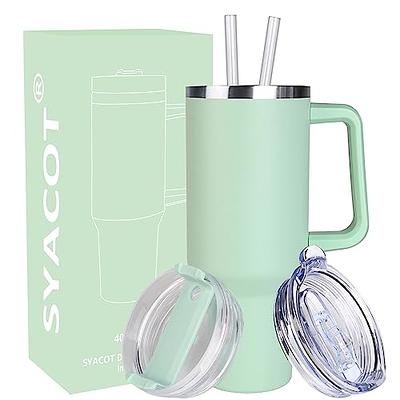 304 Stainless Steel Tumbler With Handle, Leakproof Travel Straw
