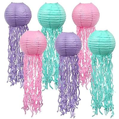 DIY Paper Lantern Jellyfish - two purple couches