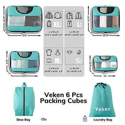 Veken 8 Set Packing Cubes for Suitcases, Travel Bag Organizers for Carry on  Luggage, Suitcase Organizer Bags Set for Travel Essentials Travel