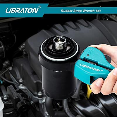 Libraton 2Pcs Strap Wrench Set Universal Rubber Strap Wrench Oil